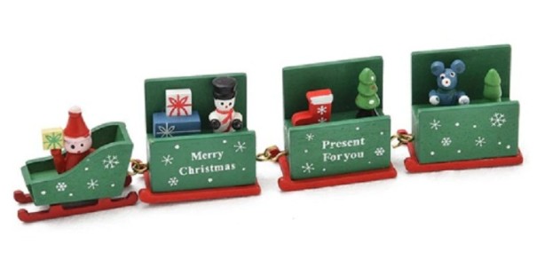 Sleigh decorativo de Natal com presentes J2301 verde
