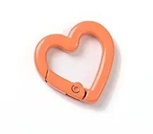 Sleutelhanger 2,5 cm Hart Metaallegering Metalen Hanger Stevige Ring Decoratie voor Sleutels Handtas Rugzak Cadeau oranje