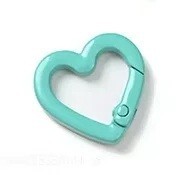 Sleutelhanger 2,5 cm Hart Metaallegering Metalen Hanger Stevige Ring Decoratie voor Sleutels Handtas Rugzak Cadeau turquoise
