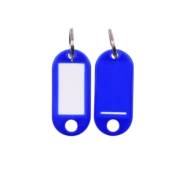 Sleutelhanger met naamplaatje 50 stuks blauw