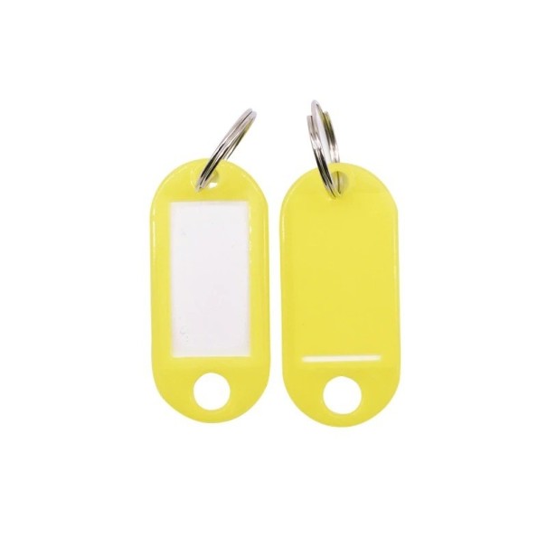 Sleutelhanger met naamplaatje 50 stuks geel