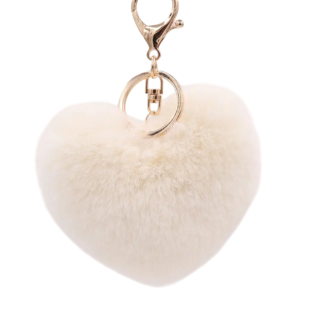 Sleutelhanger Pluche Hart Zachte Pluche Sleutelhanger Decoratieve Versiering voor Handtas Rugzak Romantisch Cadeau voor Vrouwen beige