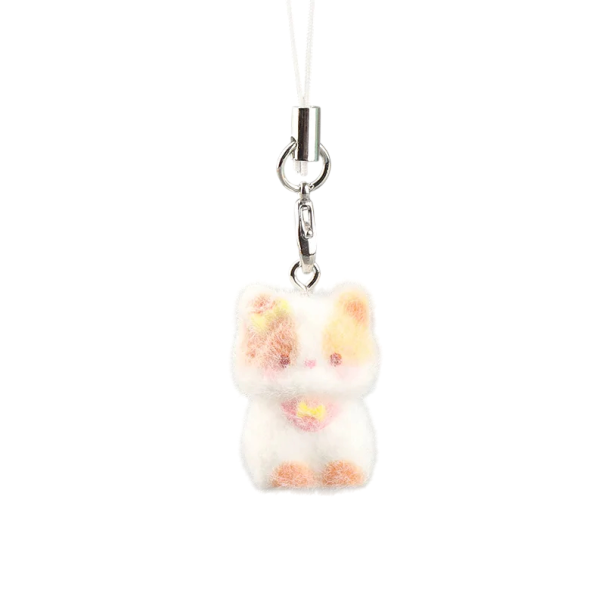 Sleutelhanger Universele maat Fluffy katten Sleutelhanger voor sleutels rugzak handtas Pluche decoratie Schattig cadeau voor kinderen geel-oranje