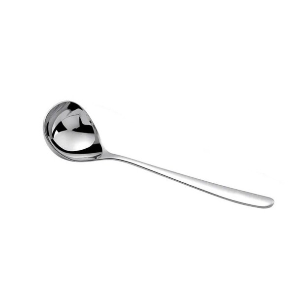 Slev i rostfritt stål, silver, sked i spegelblankt stål, serveringssked för köket, snygga köksredskap för soppa 1