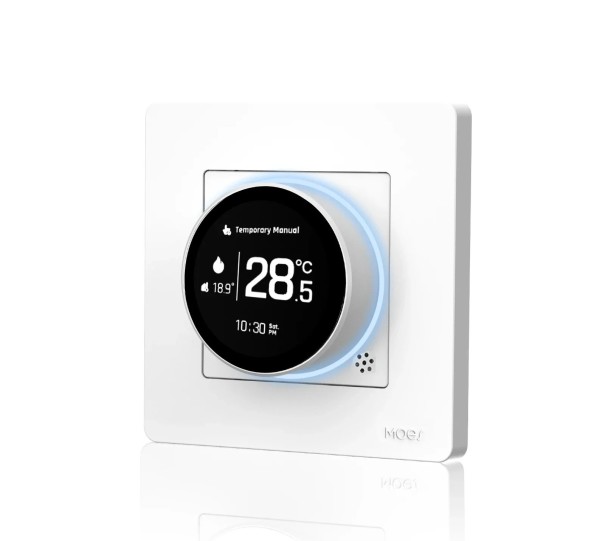 Slimme thermostaat voor elektrische vloerverwarming programmeerbare kamerthermostaat met display en WiFi-bediening wit