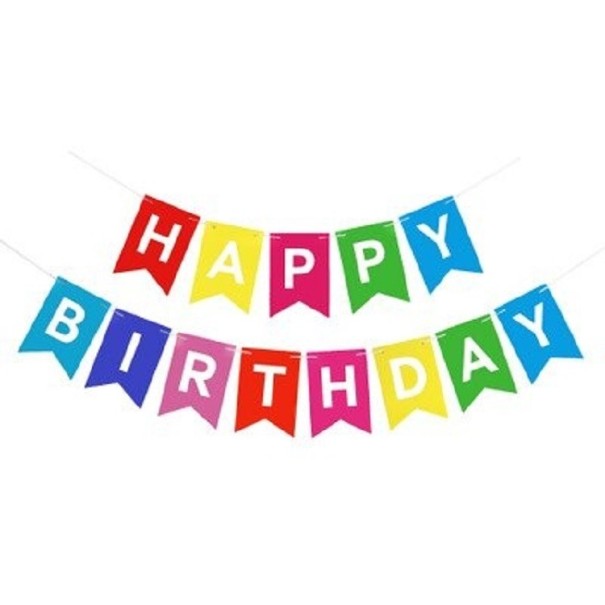 Slinger met Happy Birthday-vlaggetjes 1