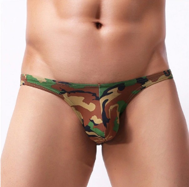 Slips da uomo con motivo militare verde L