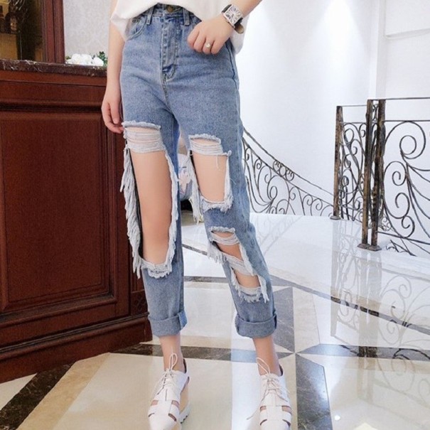 Slitna jeans för kvinnor A1
