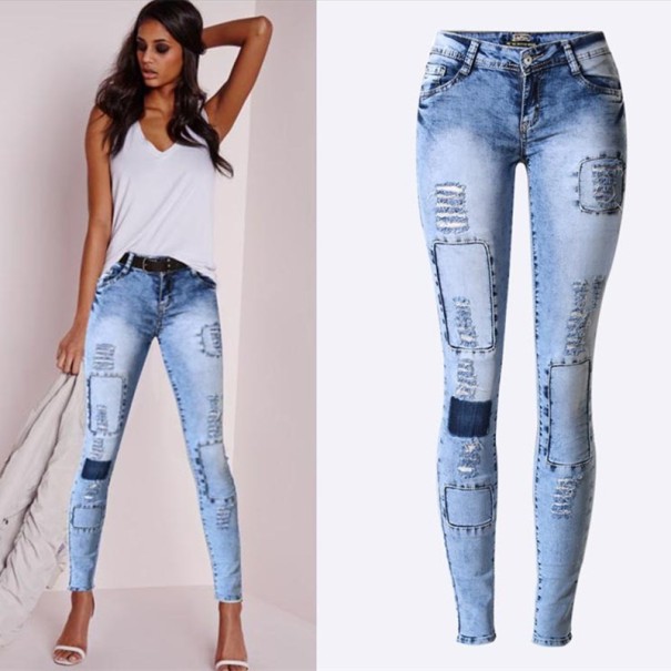 Slitna jeans för kvinnor A2