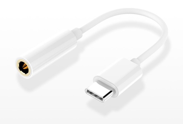 Slúchadlový adaptér typu C 3.5 mm jack J1606 biela