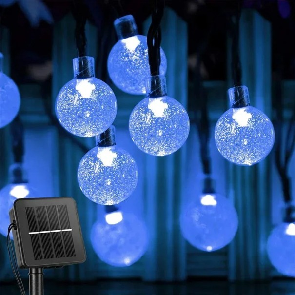 Sluneční řetězová světla 6,5 m Venkovní solární LED osvětlení 30 diod Vodotěsné dekorativní světlo na zahradu terasu balkon slavnosti modrá