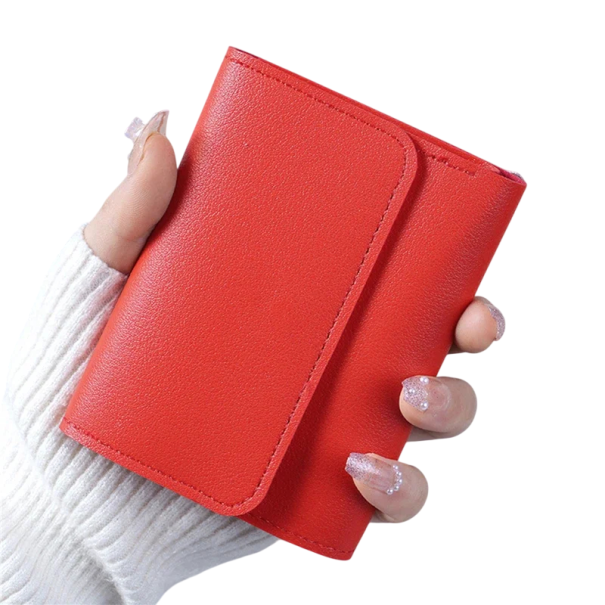 Small Ladies' Wallet 11.5 x 9 x 1.5 cm Clip Closure Faux Leather Multiple Colours Compact Solution for Everyday Use red