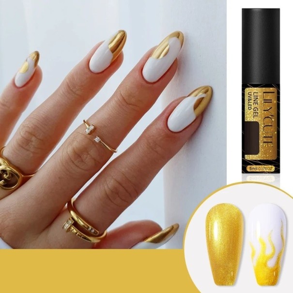 Smalto decorativo in gel Smalto gel con pennello sottile e affilato per decorazioni Smalto gel liner a lunga durata per unghie Smalto per unghie per creare linee sottili 1