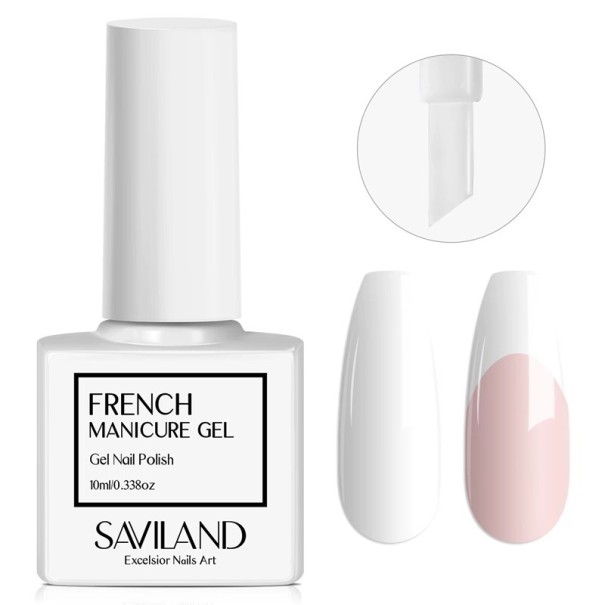 Smalto gel per unghie 10 ml Manicure francese UV LED Pennello angolato per decorazioni Copertura totale delle punte Arte delle unghie 1