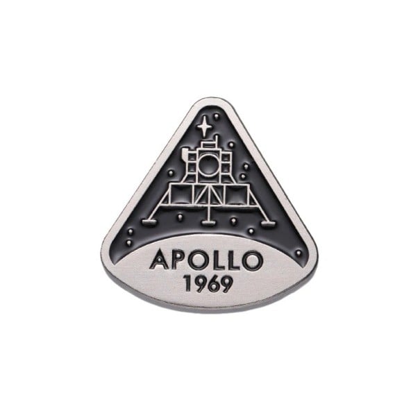 Smaltovaný pin vesmírny program Apollo 1969 2,8 × 2,8 cm kovový strieborný čierny odznak na batoh klopu oblečenia vedecký motív 1