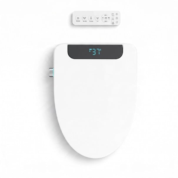 Smart záchodové prkénko s bidetem Automatické otváranie 510 x 390 x 110 mm Vyhrievané sedátko a UV sterilizácia Ve tvaru V Biele Do kúpeľne 1