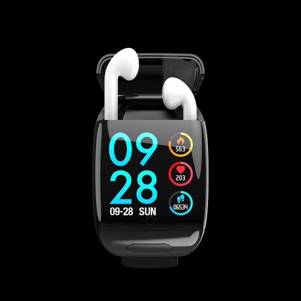 Smartwatch med inbyggda hörlurar J220 svart