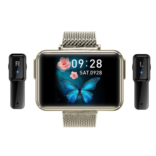 Smartwatch met ingebouwde koptelefoon goud