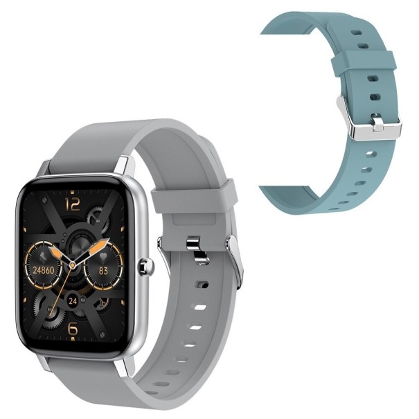 Smartwatch mit austauschbarem Armband grau