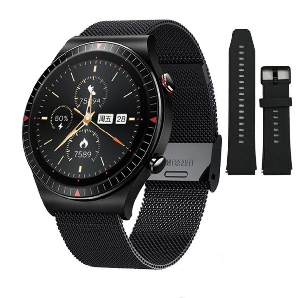 Smartwatch mit austauschbarem Armband K1414 schwarz