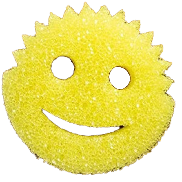 Smiley-Gesichtsschwamm 4 Stk gelb