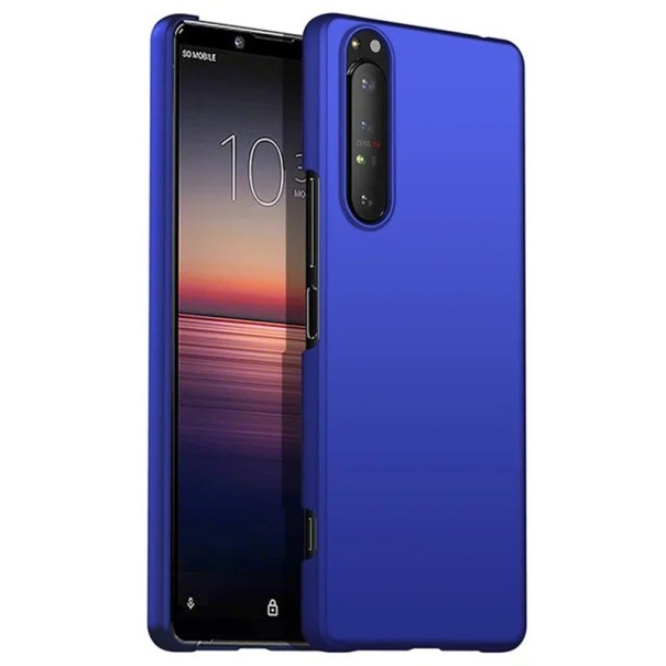 Smukłe matowe etui plastikowe Sony Xperia 1 V Twarda obudowa Ochrona przed uderzeniami Antypoślizgowa niebieski
