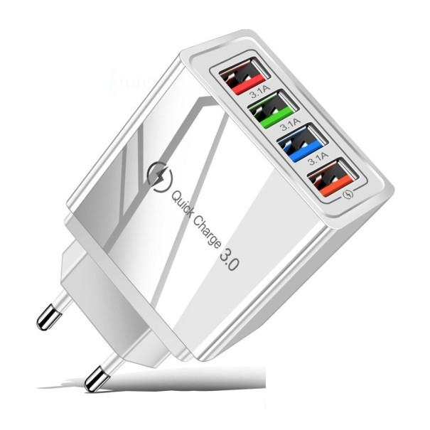 Snabbladdningsadapter 4 USB-portar