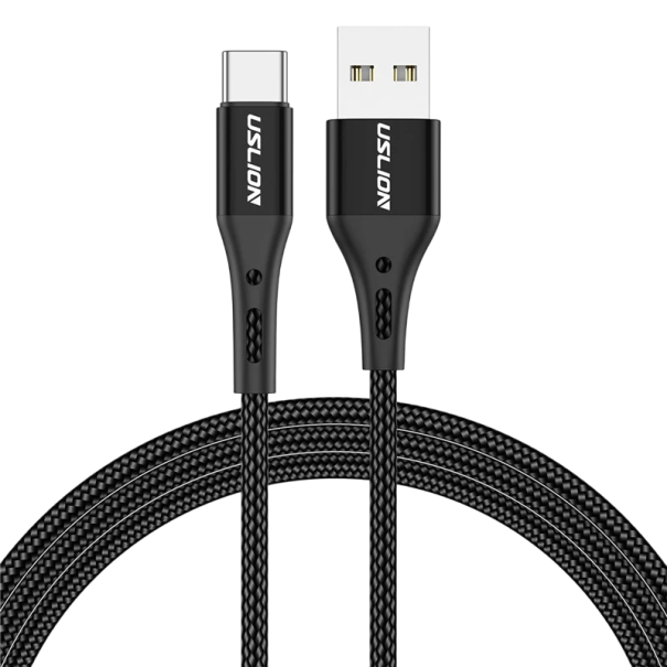 Snabbladdningskabel USB A till USB C 50cm 3A flätad nylonkabel Snabbladdningsmobiltelefon blå