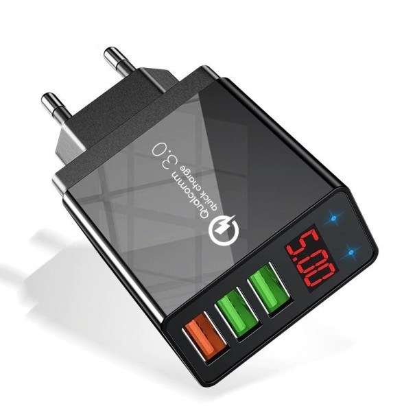 Snabbladdningsnätadapter 3 USB-portar