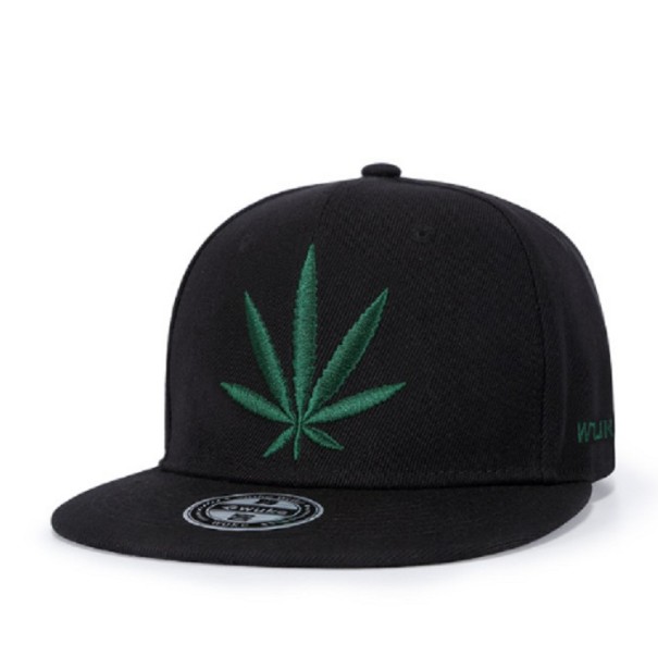 Snapback marihuánalevéllel J1000 fekete és zöld