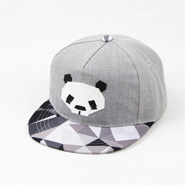 Snapback med panda grå