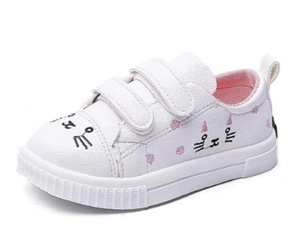 Sneakers för flickor med en katt rosa 27