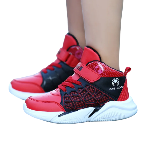 Sneakers med spindeltryck för pojkar Andas pojkskor Casual sneakers för pojkar Anti-halk