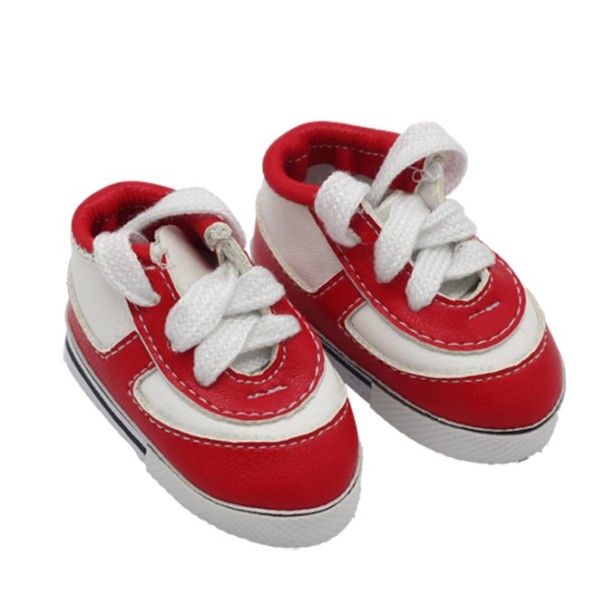 Sneakers til en dukke rød