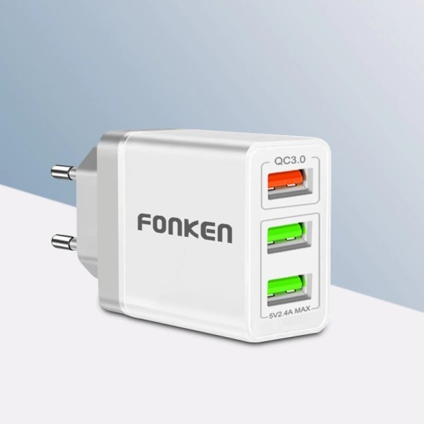 Snel opladen 3 USB-poorten AC-adapter K772 wit