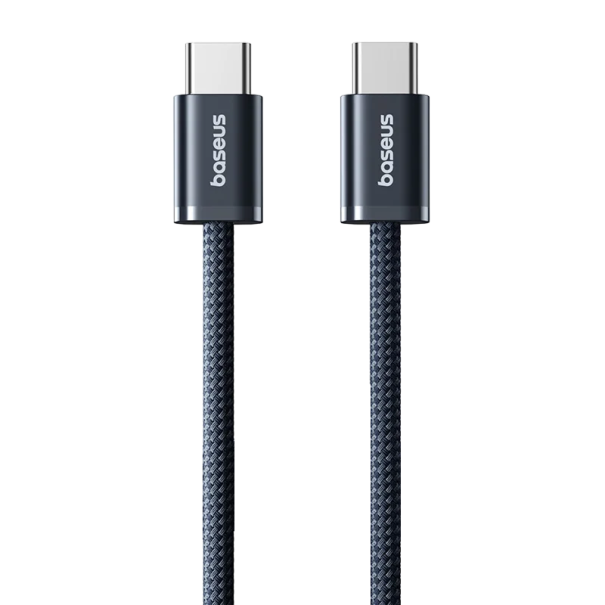 Snel opladen dubbele USB C-kabel 1 m PD 100 W connector Type C gevlochten kabel 480 Mbps datakabel voor snel opladen en gegevensoverdracht donkerblauw