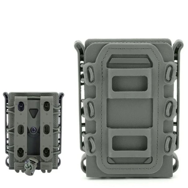 Snelontgrendelbare magazijntas voor AR15 M4 5.56 7.62 9mm Scorpion Universele tactische tas Neutrale kleuren Bevestiging aan vest of riem grijs