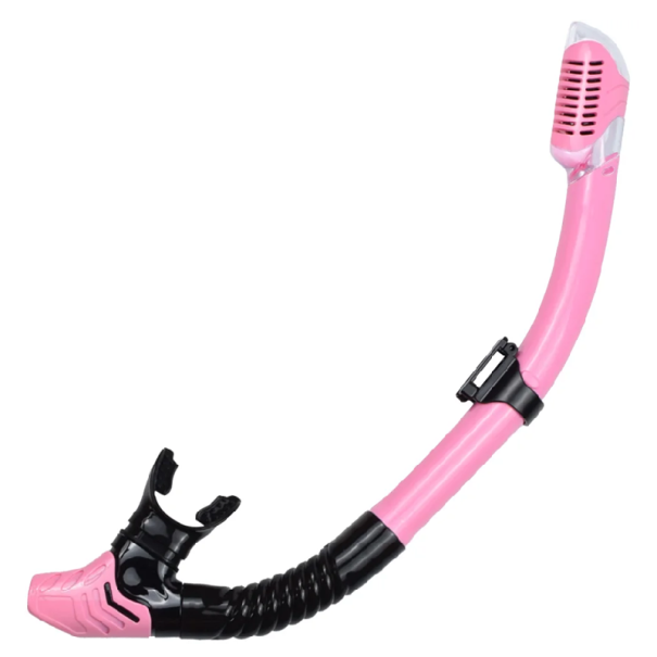 Snorkel til dykning med luftventil PC+TPR+silikon Holdbar mundstykke Komfortabel vejrtrækning Svømning Snorkling Vandsport rosa