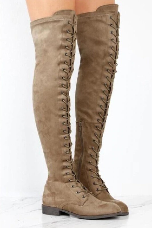 Snörstövlar J2752 khaki 38,5