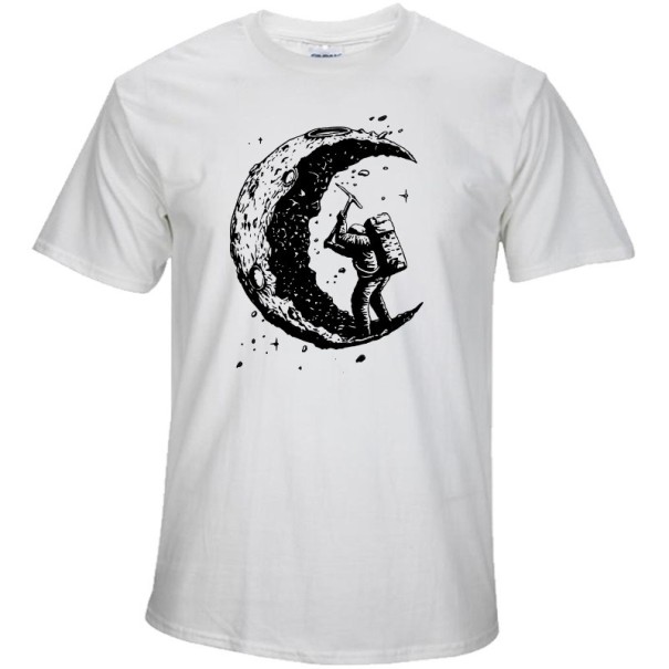 Snygg t-shirt för män med måne J3242 svart-blå XS