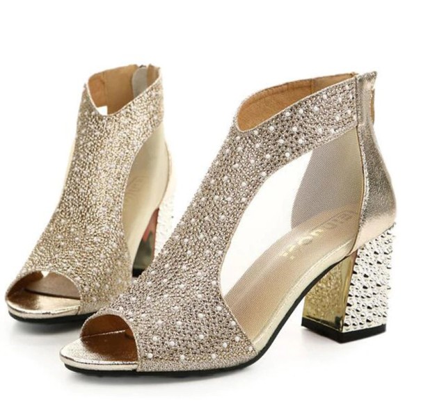 Snygga damsandaler med strass