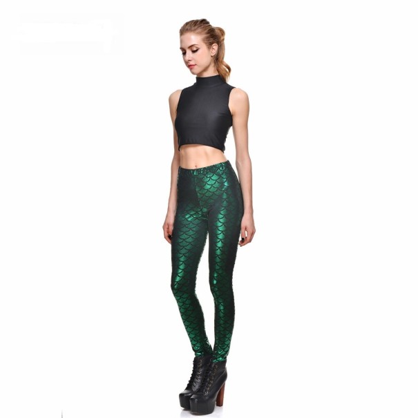 Snygga leggings för kvinnor - Grön J3336