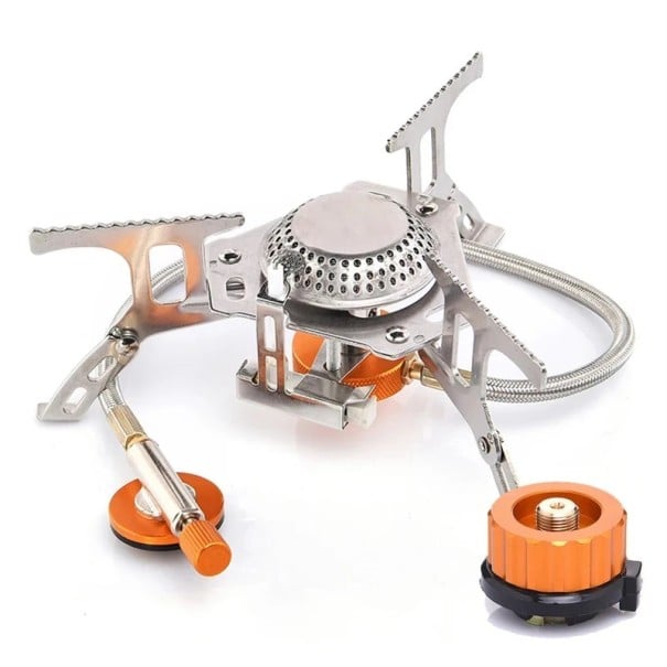 Sobă de camping cu gaz 17x7 cm 3500W Arzător portabil pliabil cu adaptor pentru butelie de gaz și cutie de depozitare din plastic Drumeții Gătit 1