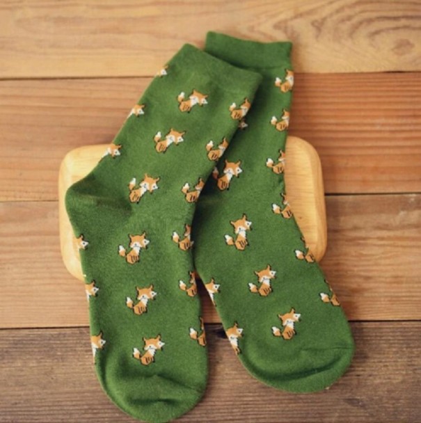 Socken mit Fuchs-Print 1