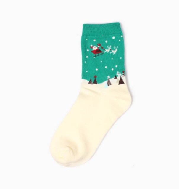 Socken mit Weihnachtsmotiv grün