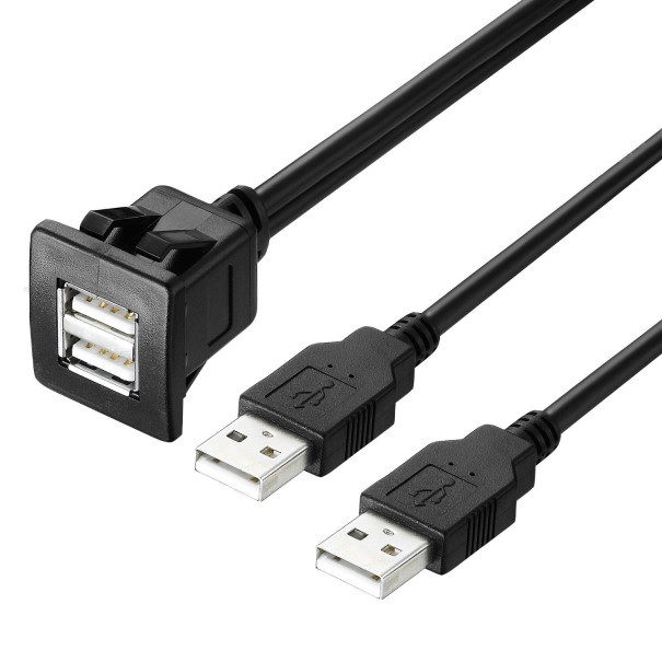Socket 2x USB with Cable 2 m 1