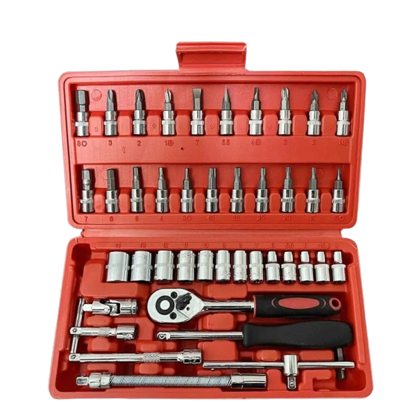 Socket Set 46 pcs Socket Set with Several 1/4" Attachments Socket Set with Socket Heads Hobby Accessories 1