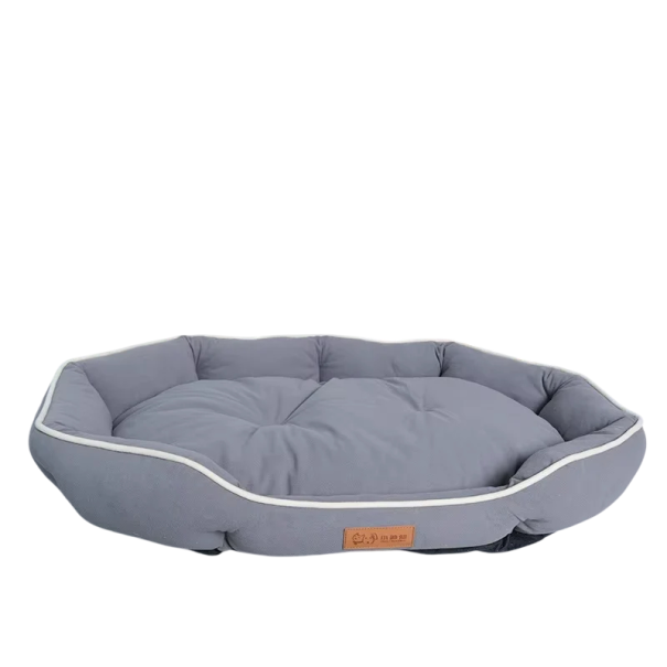 Soffa för husdjur 110 x 70 x 18 cm Imiterad sammet Bomullsfyllning Extra stor säng för hundar grå