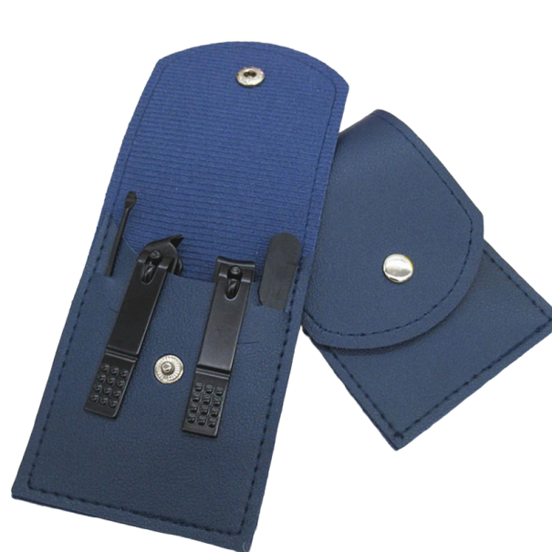 Soin des ongles 4 pièces bleu foncé