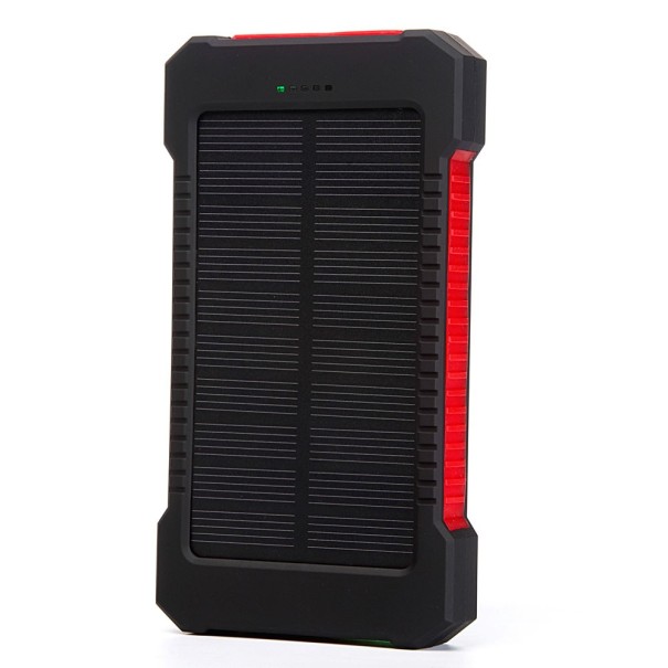 Solar-Powerbank mit 20.000-mAh-Taschenlampe rot